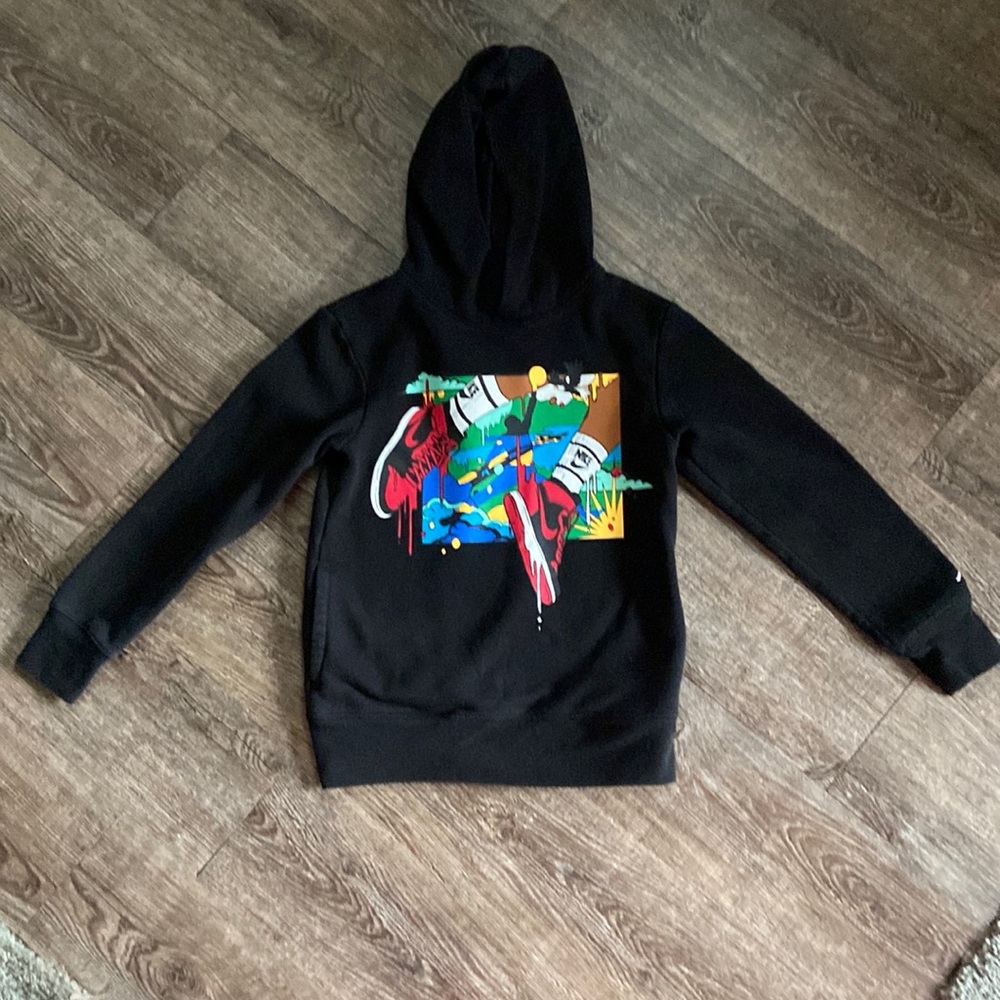Nike Jordan Boys Hoodie Jumpman Logo Pullover Sweatshirt Youth Small